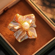 natural baroque pearl flower brooch