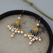 antique pearl tassel earrings