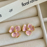 Iris glaze stud earrings