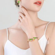 Enamel Tulip Cuff Bracelet