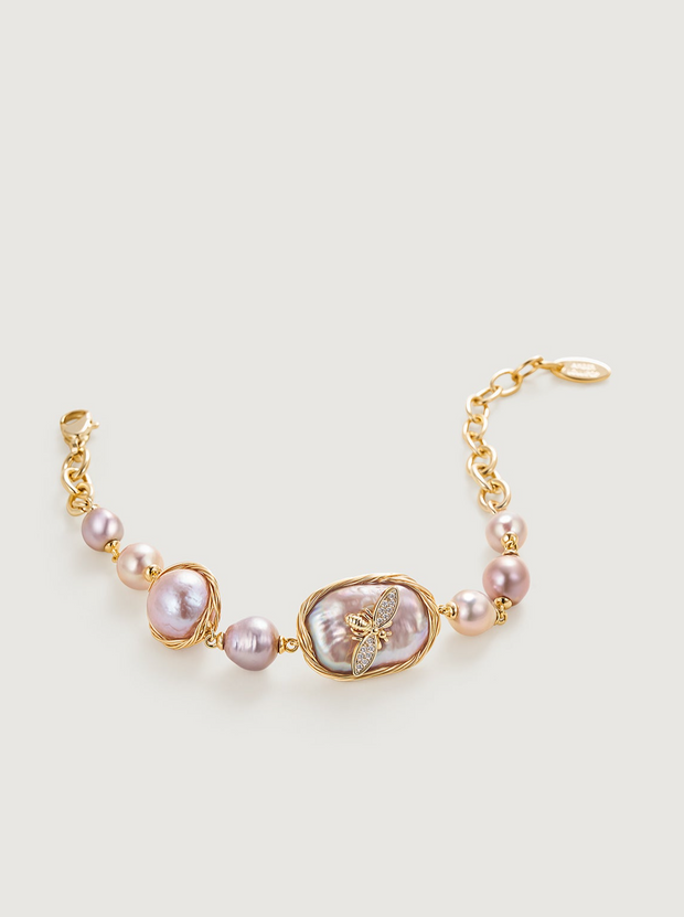 little Bee lilac baroque pearl bracelet