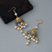 antique pearl tassel earrings