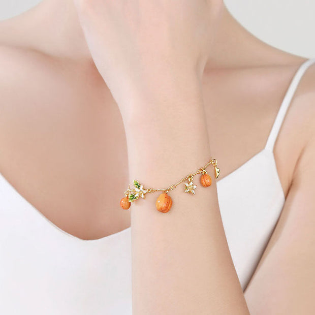 Golden Plum Flower Bracelet