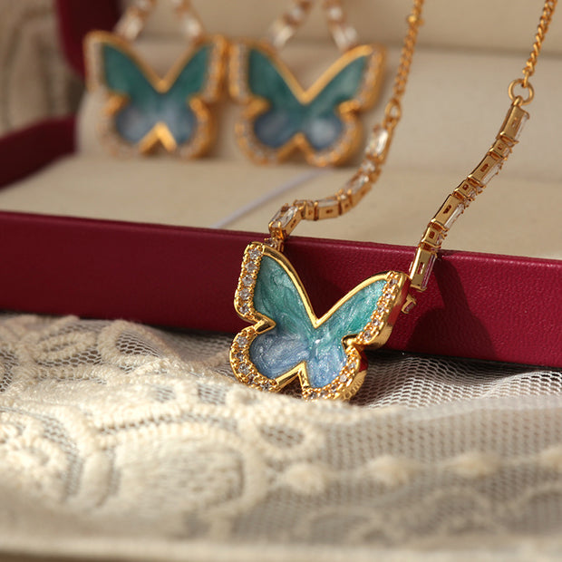 enamel butterfly necklace