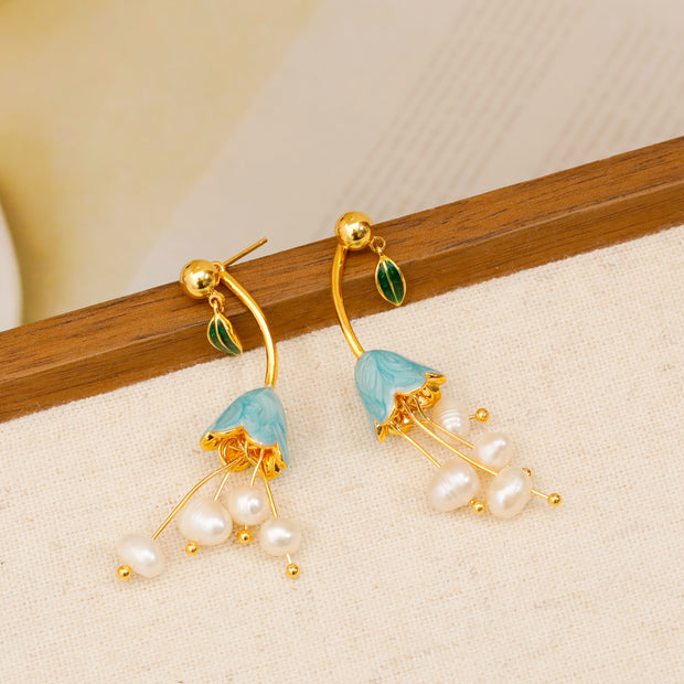 Lily of the Valley flower earrings