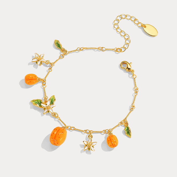 Golden Plum Flower Bracelet