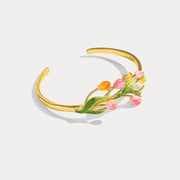 Enamel Tulip Cuff Bracelet