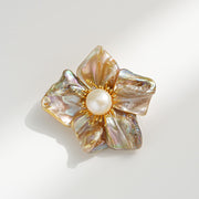 natural baroque pearl flower brooch