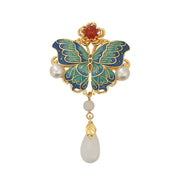 butterfly enamel craft chinese style retro brooch