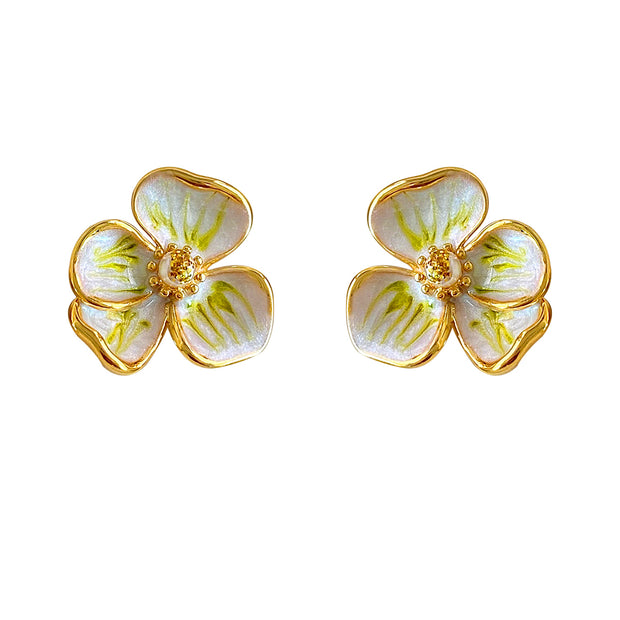 Iris glaze stud earrings