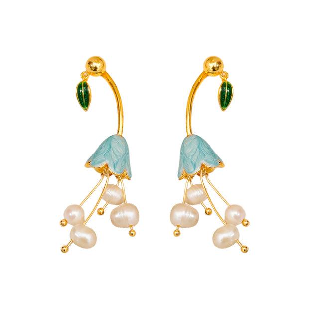 Lily of the Valley flower earrings