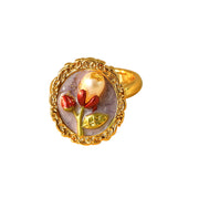 natural baroque pearl flower adjustable ring