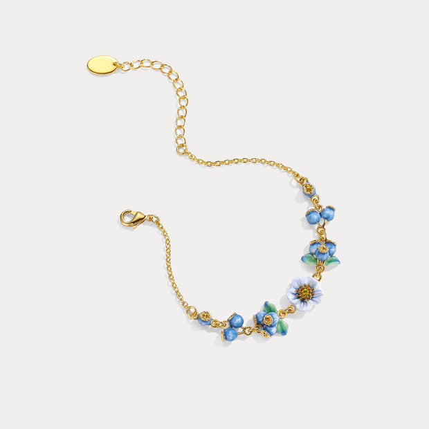 Enamel Flower Blueberry Bracelet