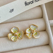 Iris glaze stud earrings