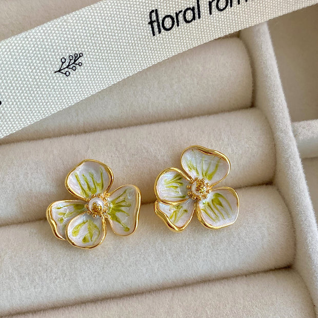 Iris glaze stud earrings