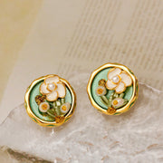 baroque pearl flower earrings