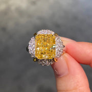 Silver Yellow Zircon Ring