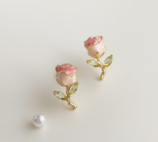 little rose earrings