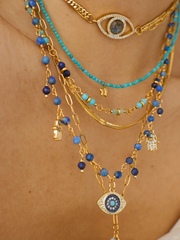 "Hand of Fatima" Handmade Lapis Necklace Set