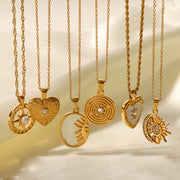 French vintage heart-shaped necklaces