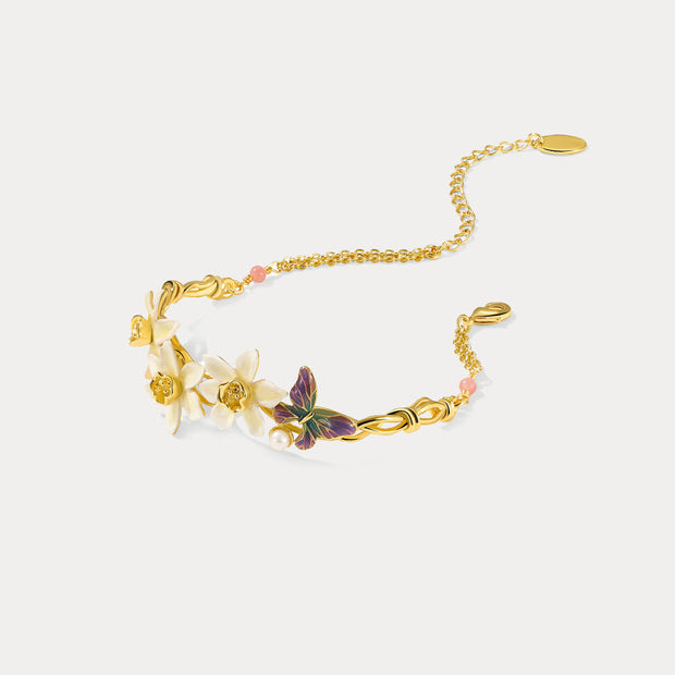 Daffodils & Butterfly Bracelet