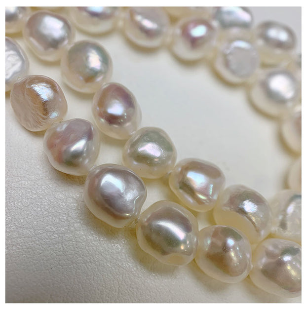 Baroque shaped natural freshwater pearl necklace