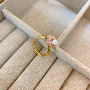 French retro niche design natural baroque pearl ring