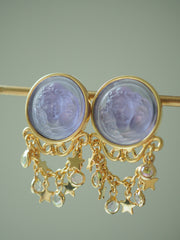 dreamy purple dream angel earrings