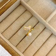 French retro niche design natural baroque pearl ring