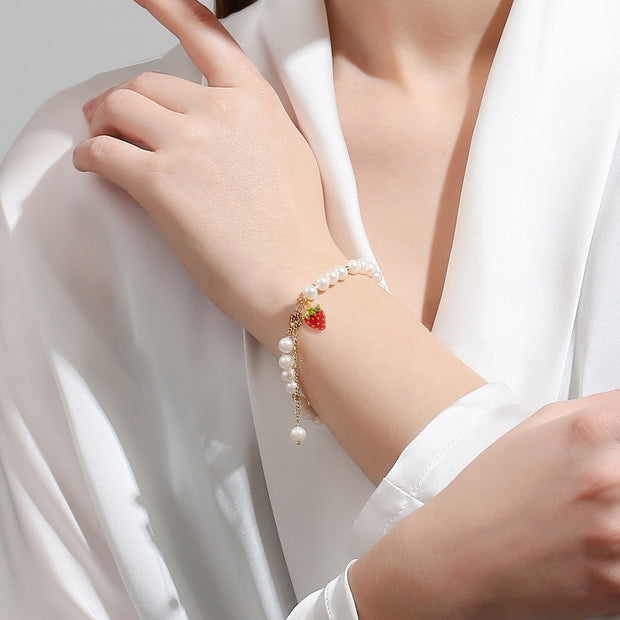 Strawberry Pearl Bracelet