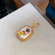 monet garden oil painting pendant