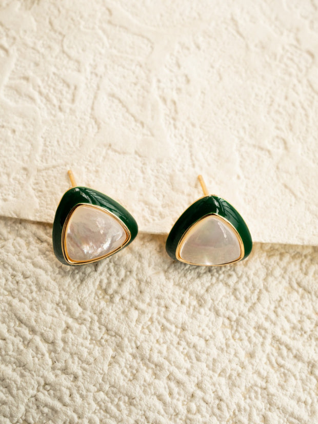 green pinctada maxima earrings