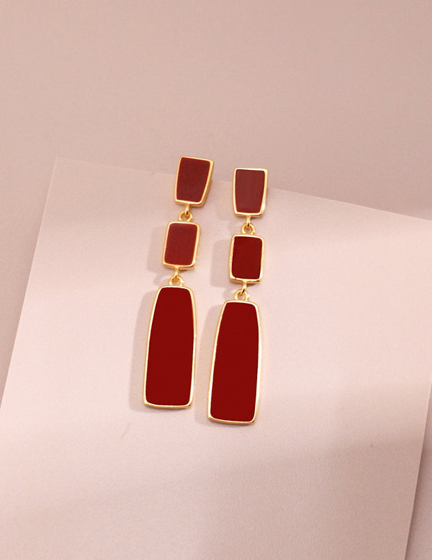 chinese red earrings