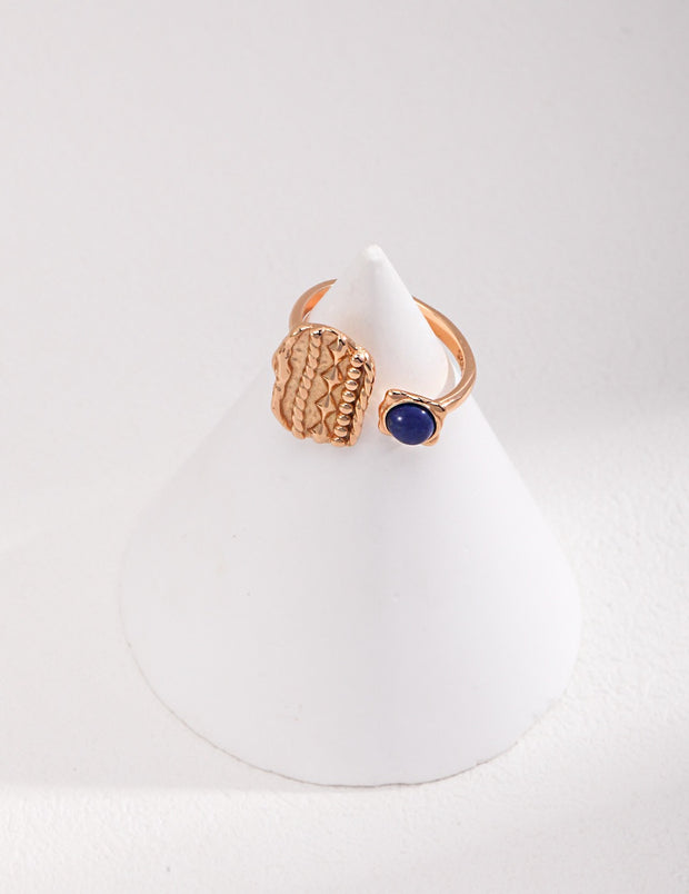 silver natural lapis lazuli rings