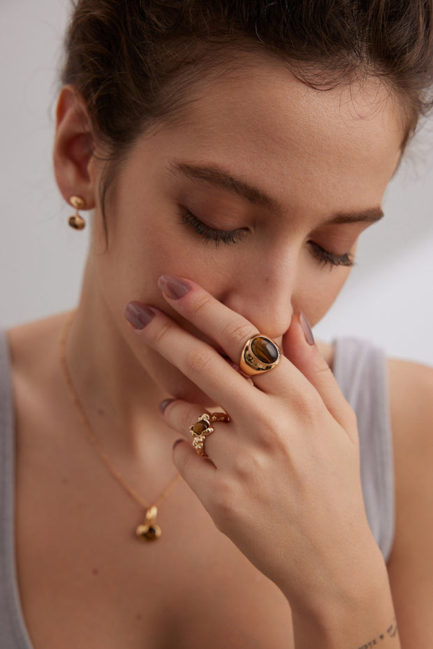 tiger eye stone ring