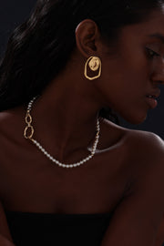 Pearl Beaded Necklace - 18K Gold Plated