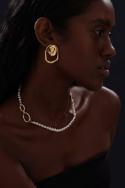 Pearl Beaded Necklace - 18K Gold Plated