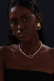 Pearl Beaded Necklace - 18K Gold Plated