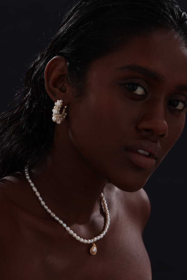 Freshwater Pearl Hoop Earrings