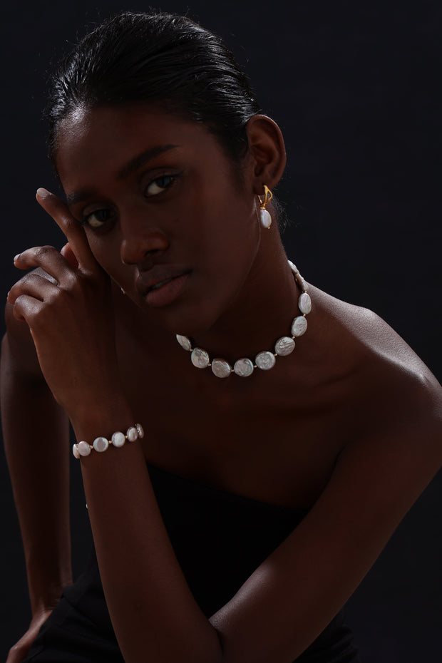 Baroque Pearl Beaded Choker - 14K Gold filled