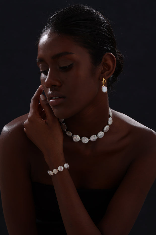 Baroque Pearl Beaded Choker - 14K Gold filled