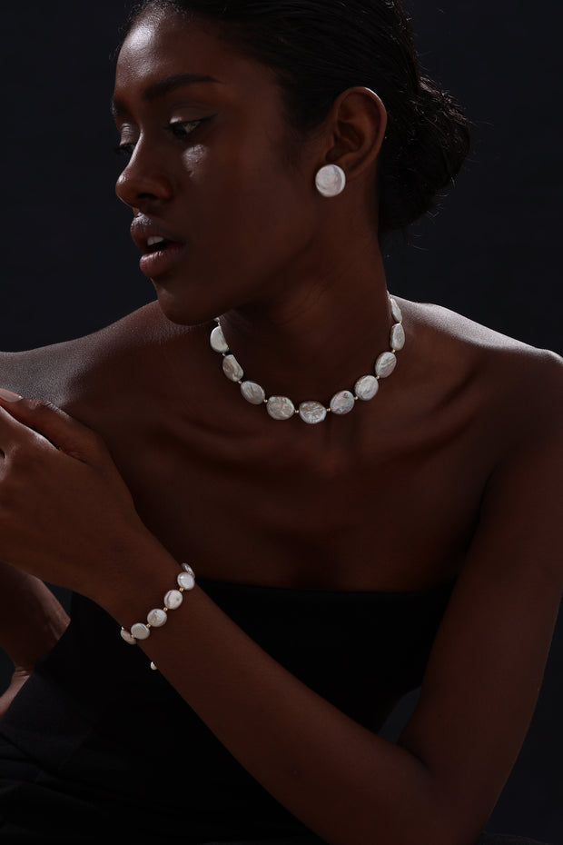 Baroque Pearl Beaded Choker - 14K Gold filled