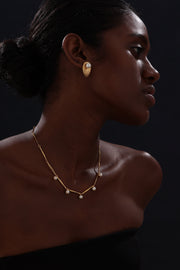 Bamboo Pearl Necklace - 22K Gold Vermeil