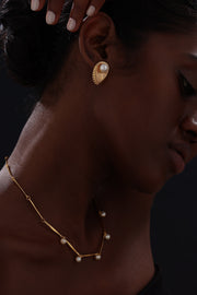 Bamboo Pearl Necklace - 22K Gold Vermeil