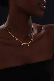 Bamboo Pearl Necklace - 22K Gold Vermeil