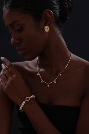 Bamboo Pearl Necklace - 22K Gold Vermeil