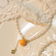 Orange Pearl Bracelet