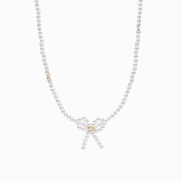 Lady Bow Pearl Necklace