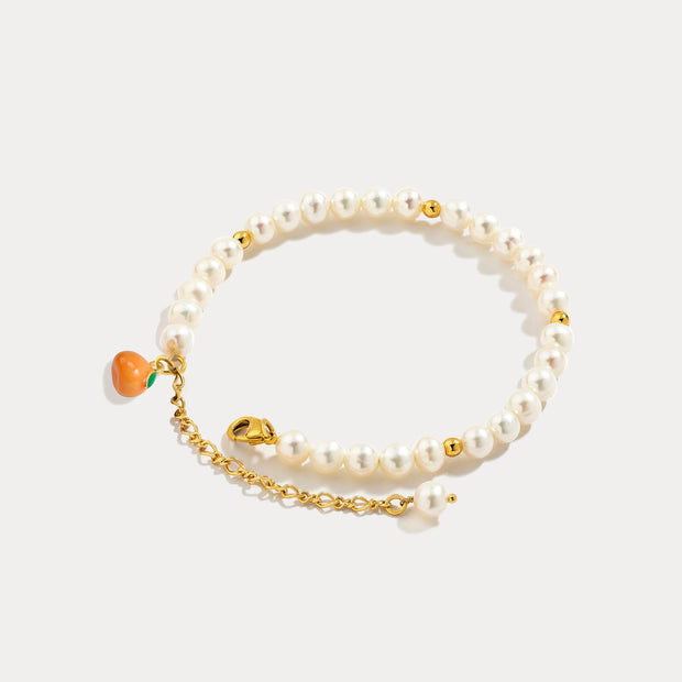 Orange Pearl Bracelet