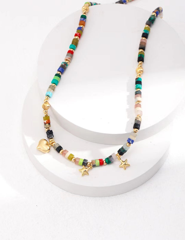 coloured gemstones necklace